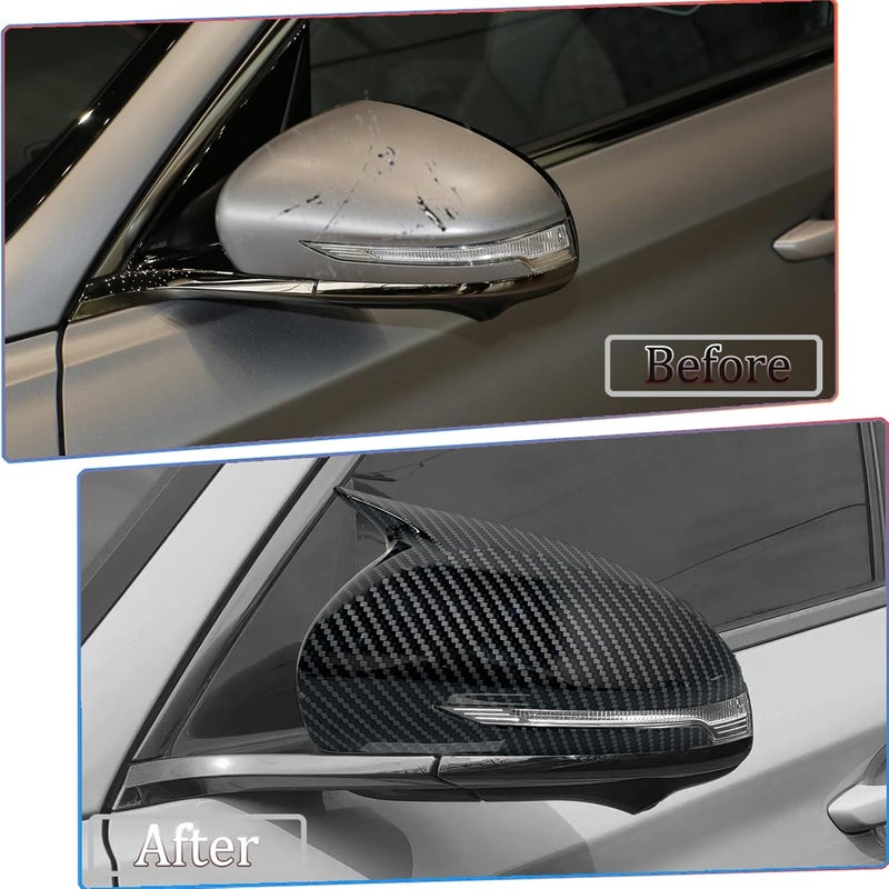 MUXEE Side Mirror Cover,for Genesis G70 2018 2019 2020 2021 2022 2023 2024 2025，Turn Signal housing Cover Sets car Accessories -Carbon Fiber（with Turn Signal Cutout） - Image 3